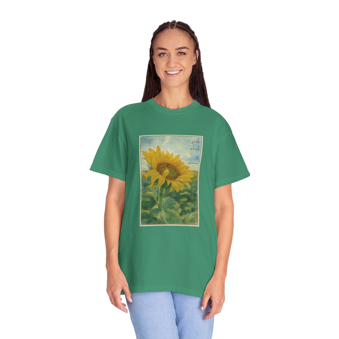 Sunflower (Seek what is Above) Watercolor T-Shirt