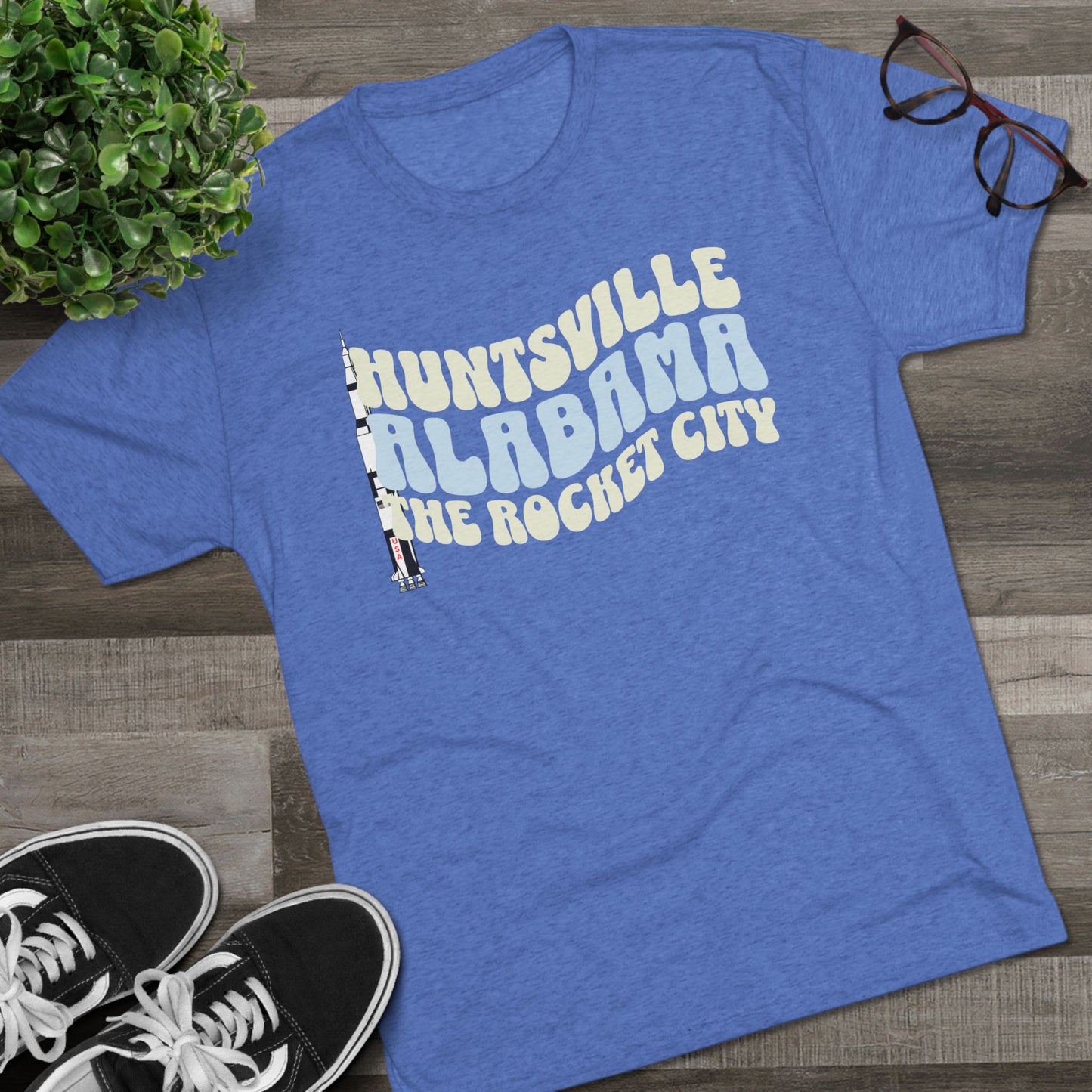 Huntsville AL Rocket City Wavy Font T-Shirt