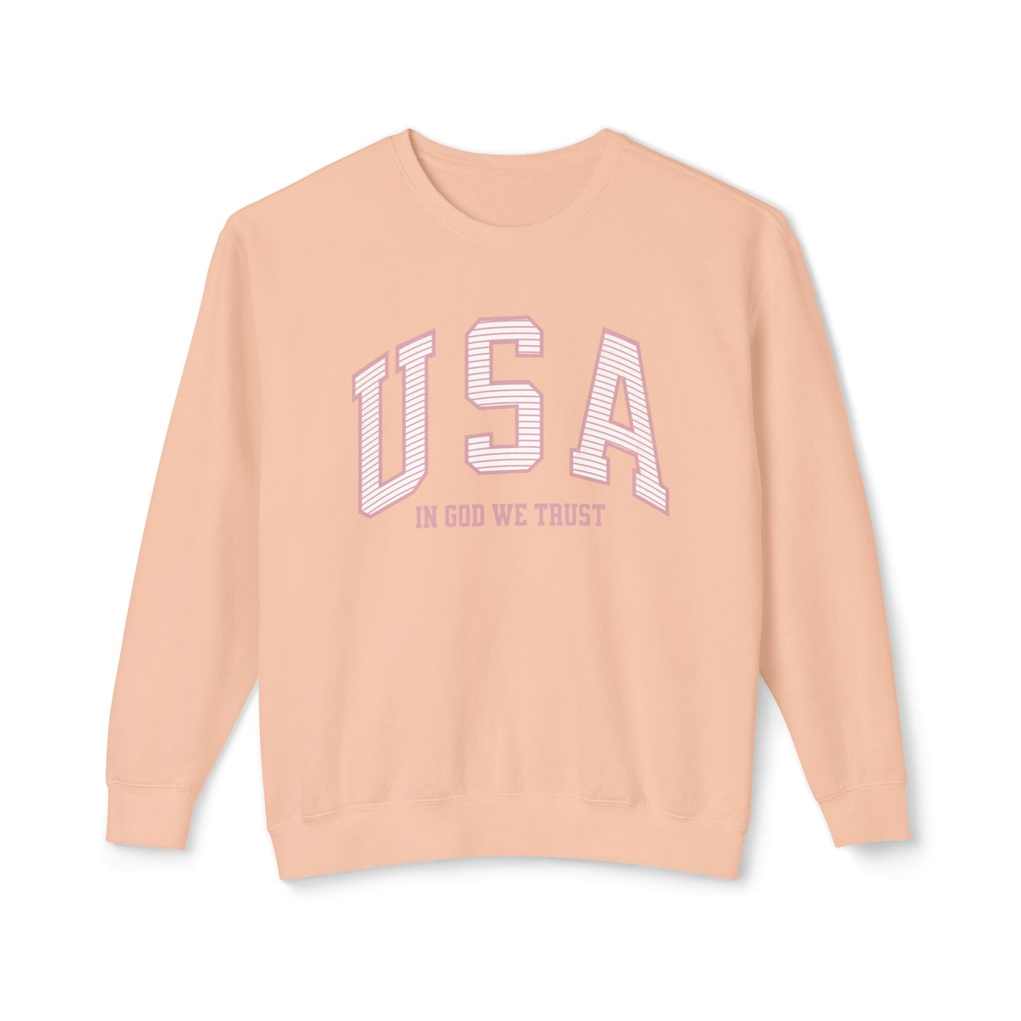 USA Striped In God We Trust Lightweight Sweatshirt