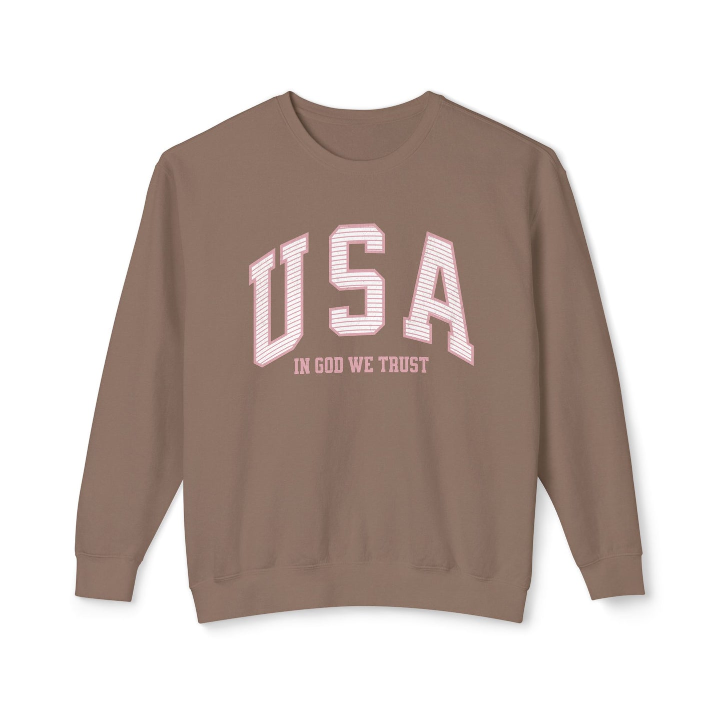 USA Striped In God We Trust Lightweight Sweatshirt