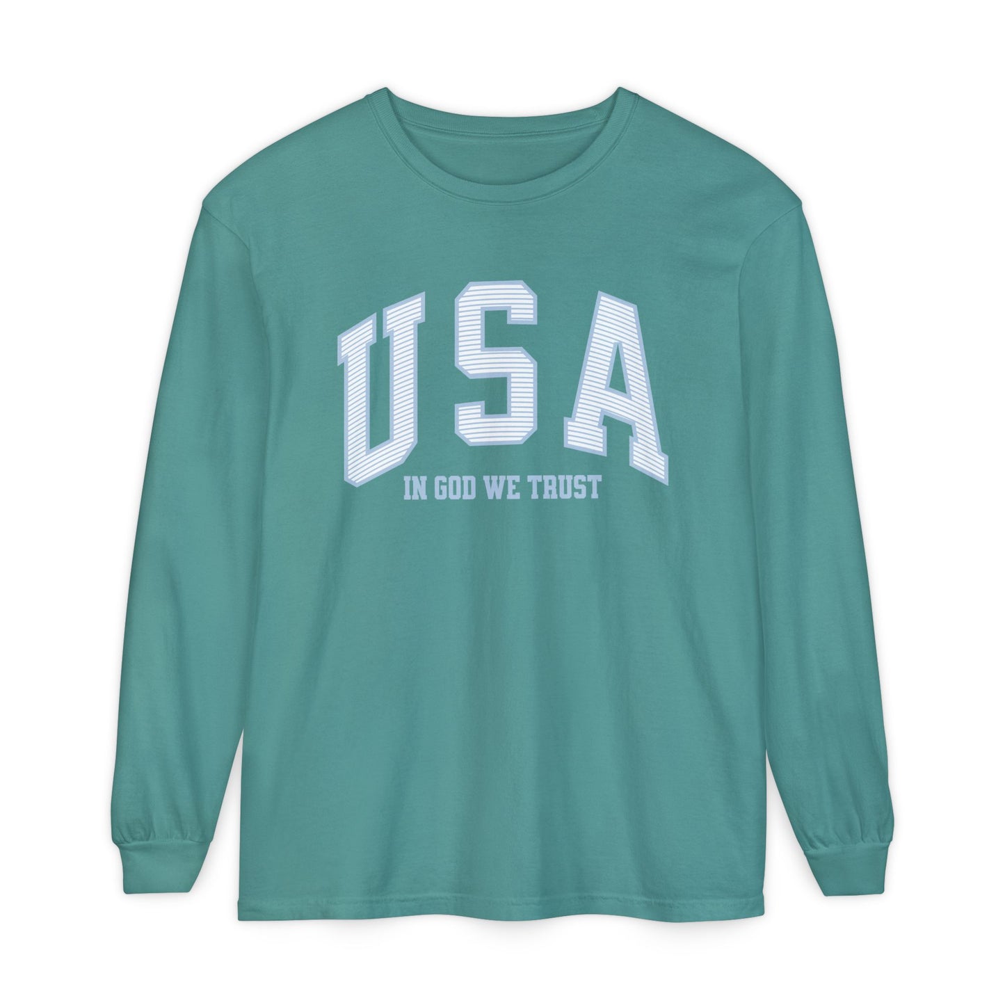 USA Striped In God We Trust Long Sleeve T-Shirt