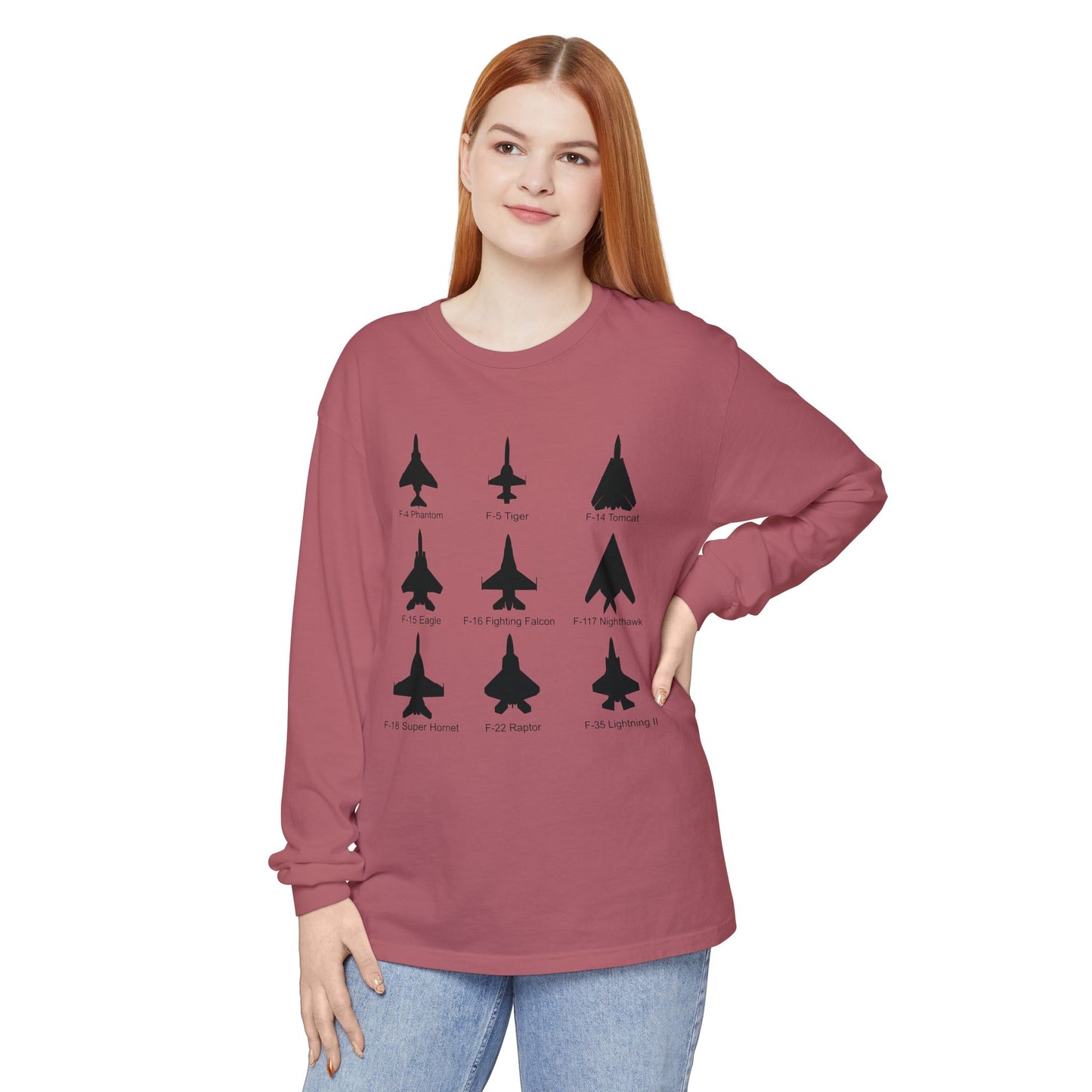 United States Fighter Jets Graphic Long Sleeve Tee
