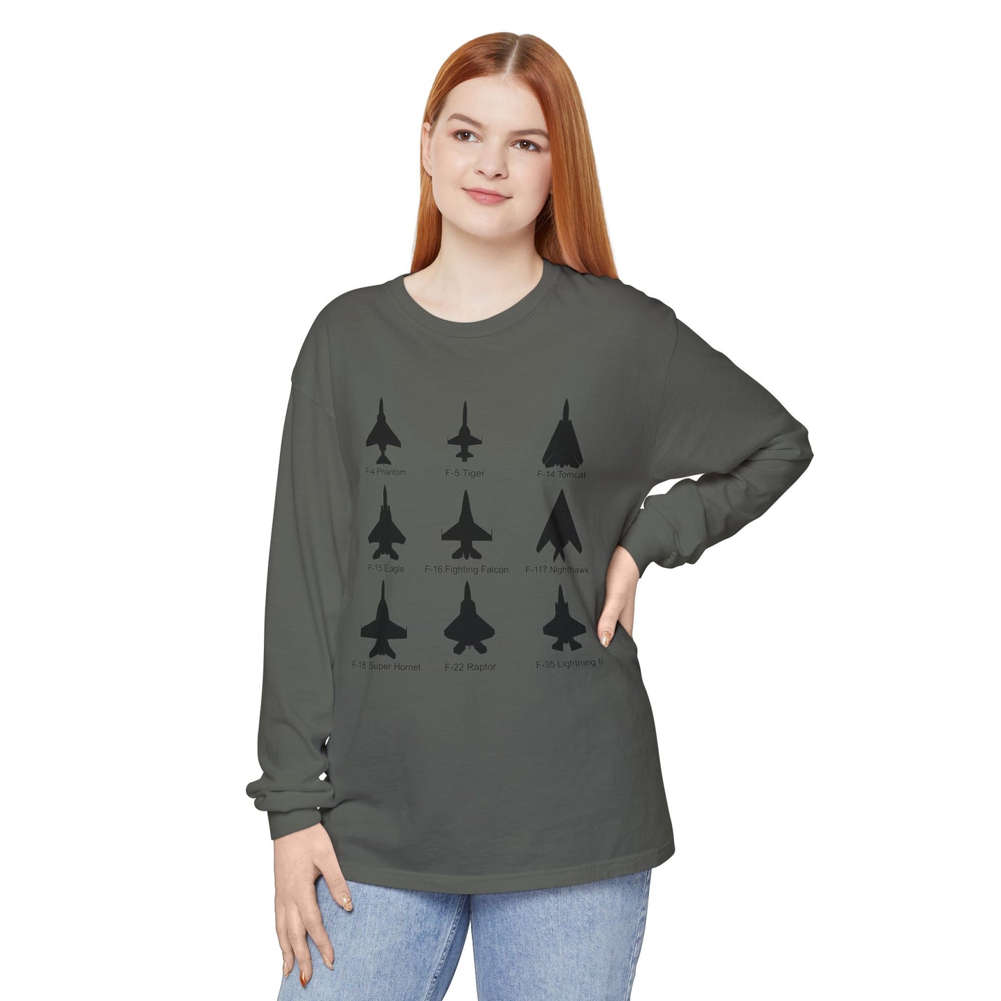 United States Fighter Jets Graphic Long Sleeve Tee