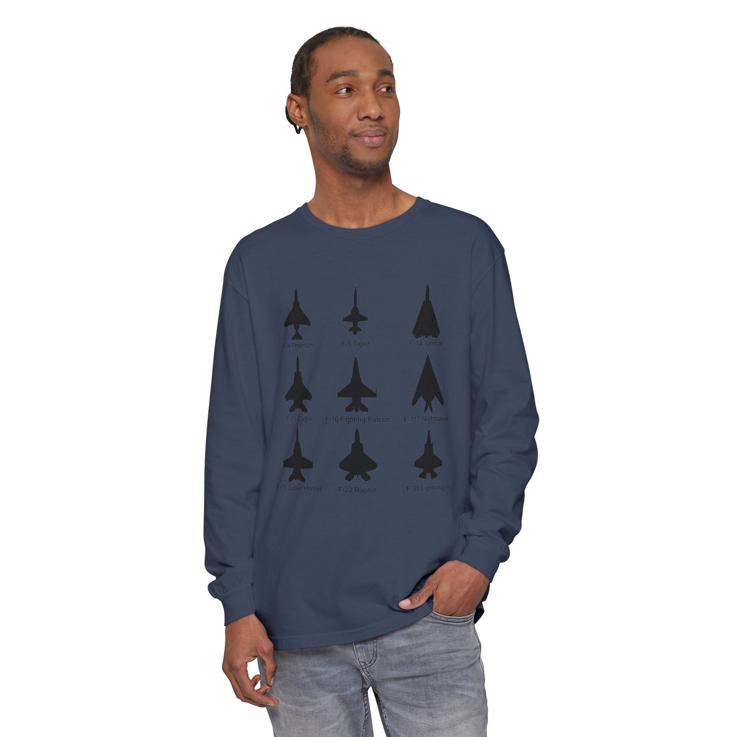 United States Fighter Jets Graphic Long Sleeve Tee