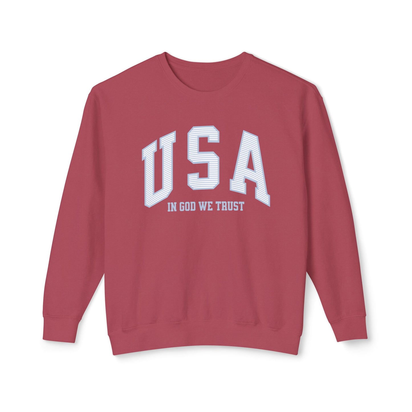 USA Striped In God We Trust Lightweight Sweatshirt - Blue Version