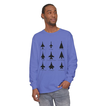 United States Fighter Jets Graphic Long Sleeve Tee