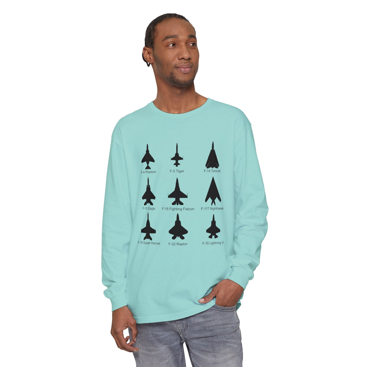 United States Fighter Jets Graphic Long Sleeve Tee