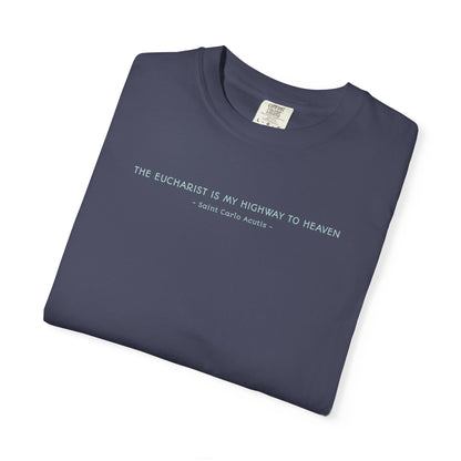 Saint Carlo Acutis - Eucharist Highway to Heaven - Graphic T-Shirt