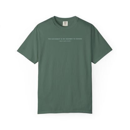 Saint Carlo Acutis - Eucharist Highway to Heaven - Graphic T-Shirt