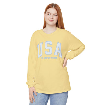 USA Striped In God We Trust Long Sleeve T-Shirt