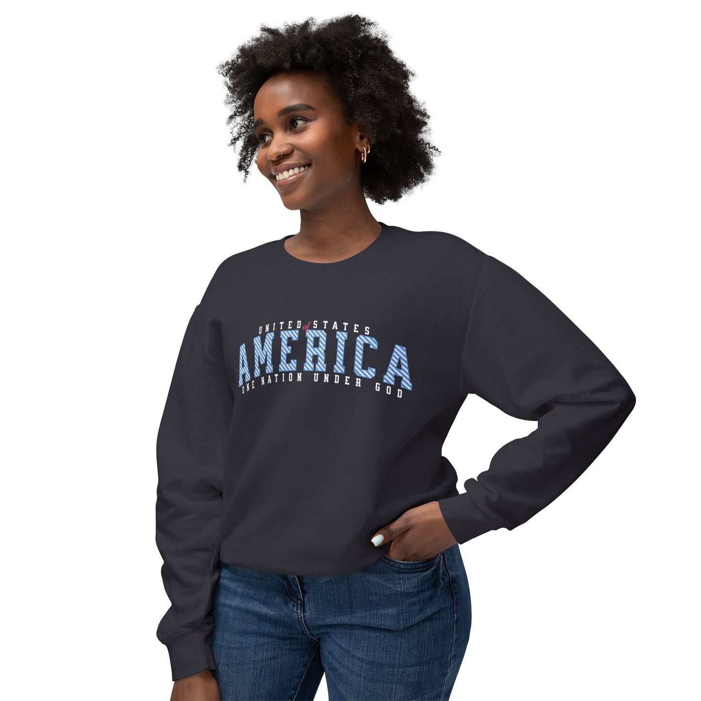 USA One Nation Under God Lightweight Sweatshirt
