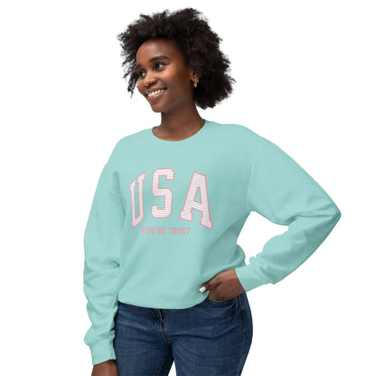 USA Striped In God We Trust Lightweight Sweatshirt