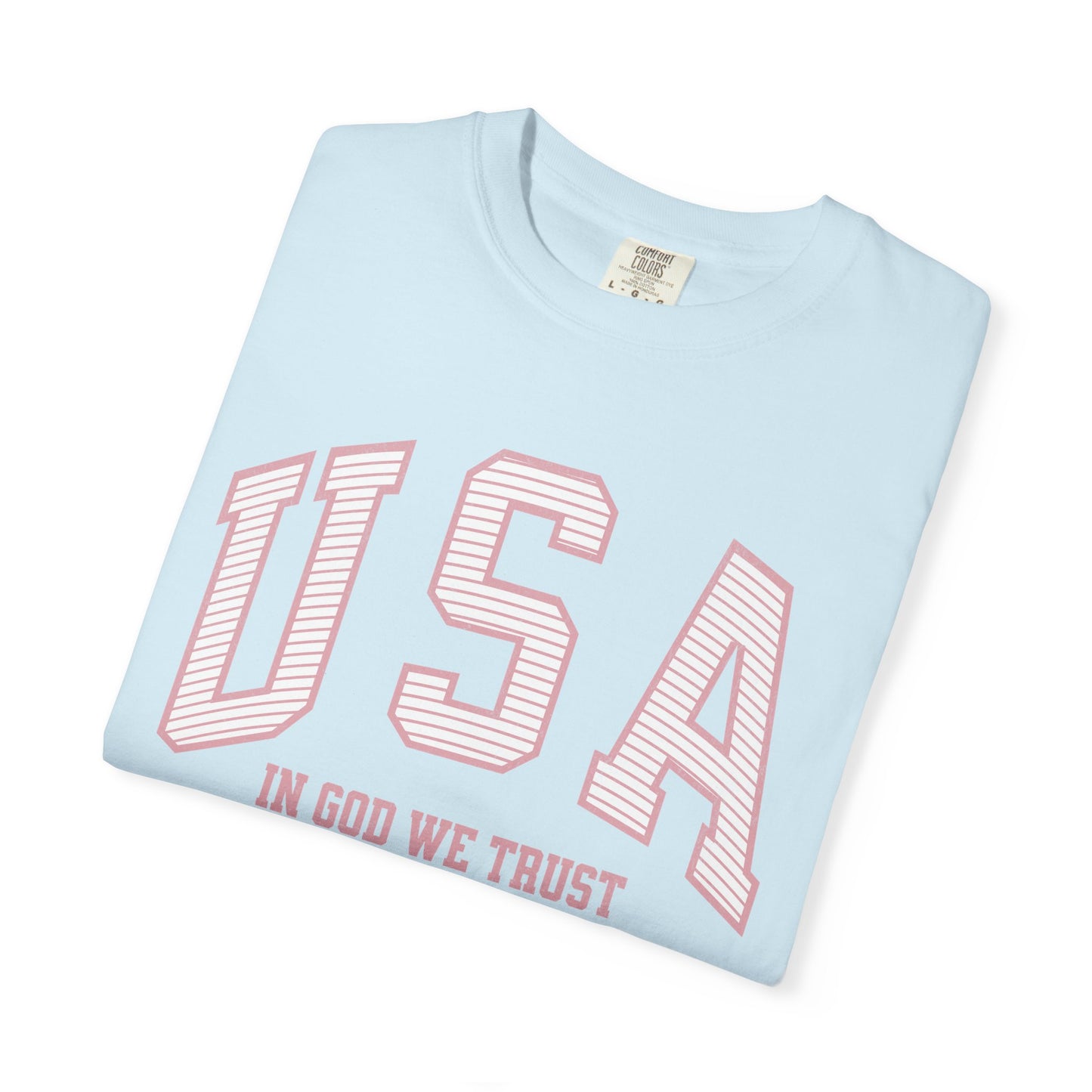 USA - In God We Trust - Distressed Stripe T-Shirt