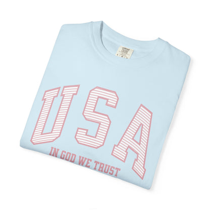 USA - In God We Trust - Distressed Stripe T-Shirt