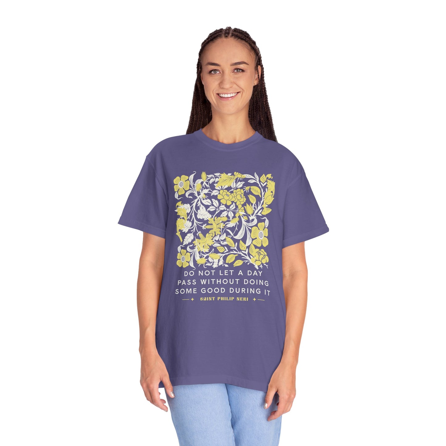 Saint Philip Neri Floral Graphic T-Shirt