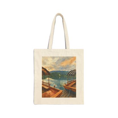 Lake Bled Boats Watercolor Tote