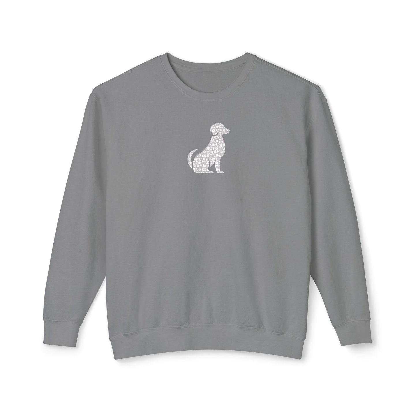 Dog Floral Silhouette Lightweight Sweatshirt
