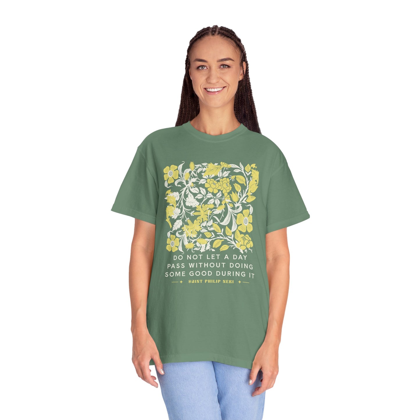 Saint Philip Neri Floral Graphic T-Shirt