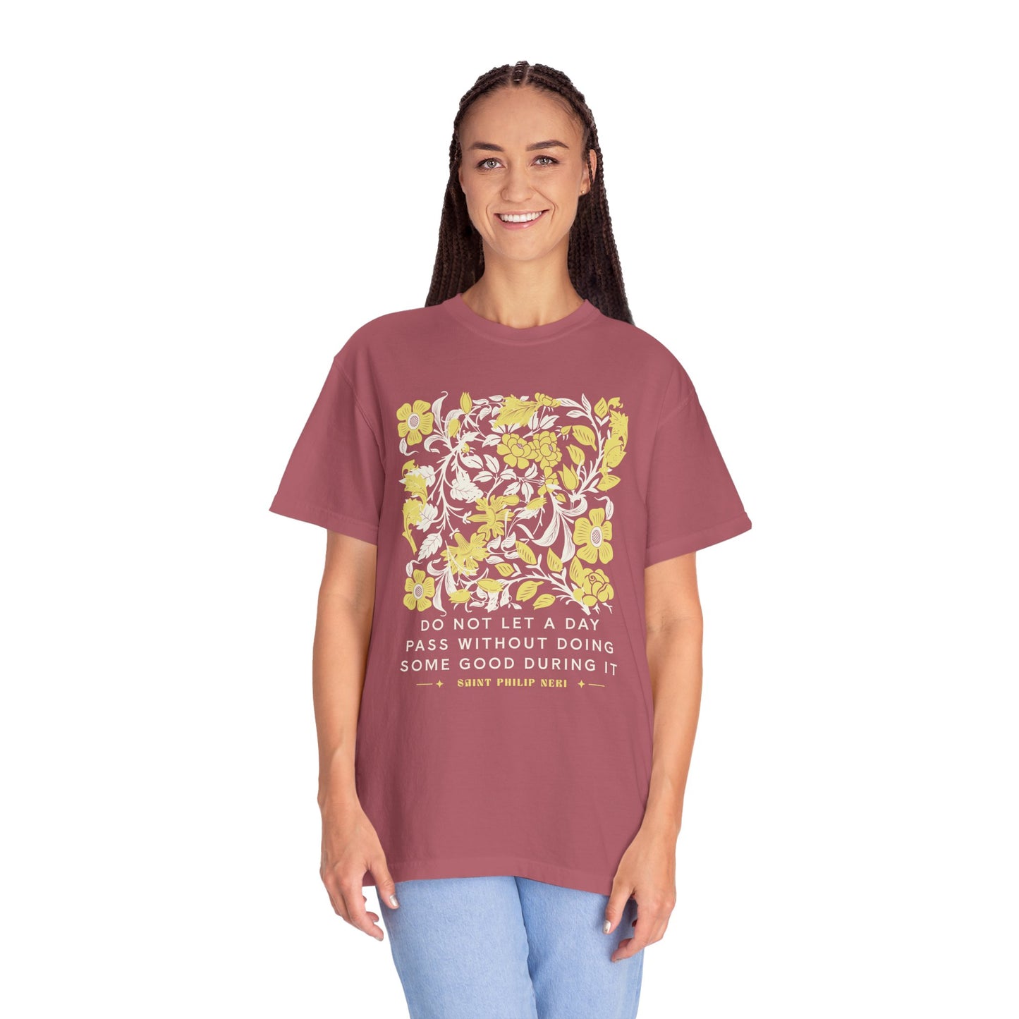 Saint Philip Neri Floral Graphic T-Shirt