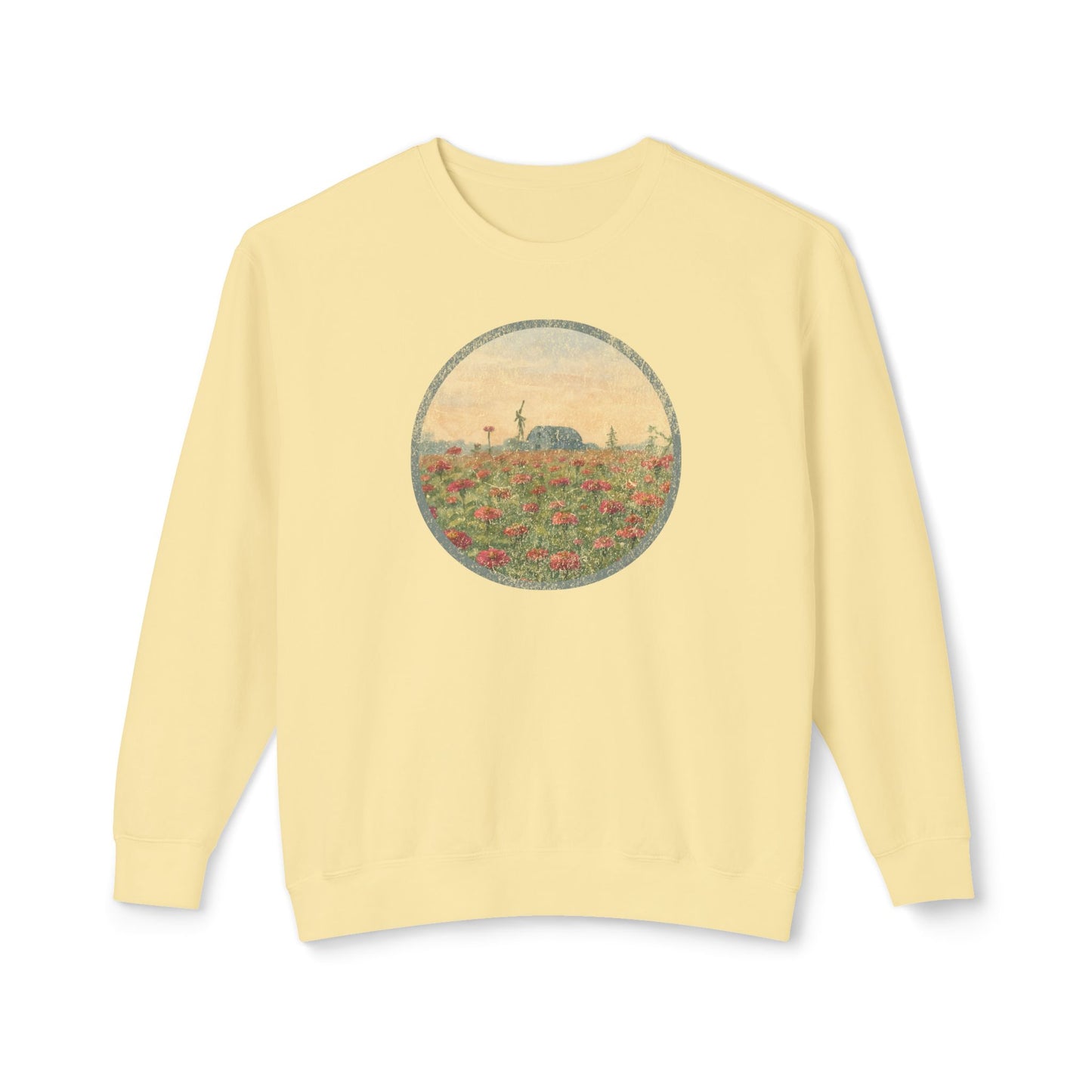 Field of Zinnias Graphic Lightweight Sweatshirt