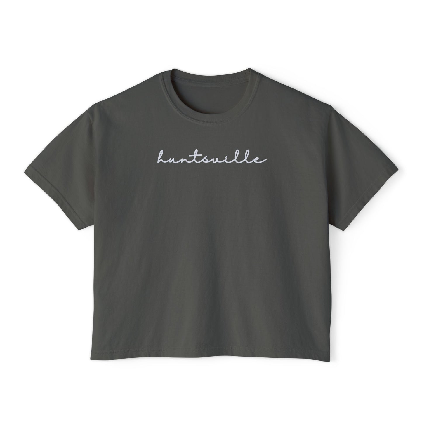 Huntsville Script Women's Boxy Crop T-Shirt