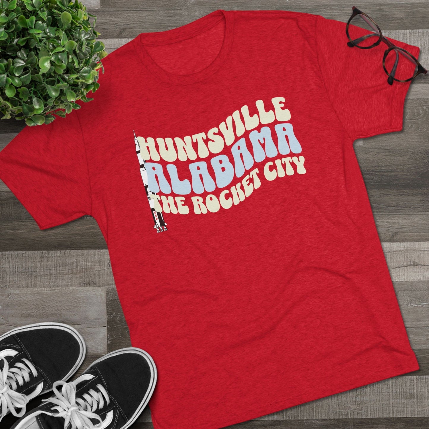 Huntsville AL Rocket City Wavy Font T-Shirt