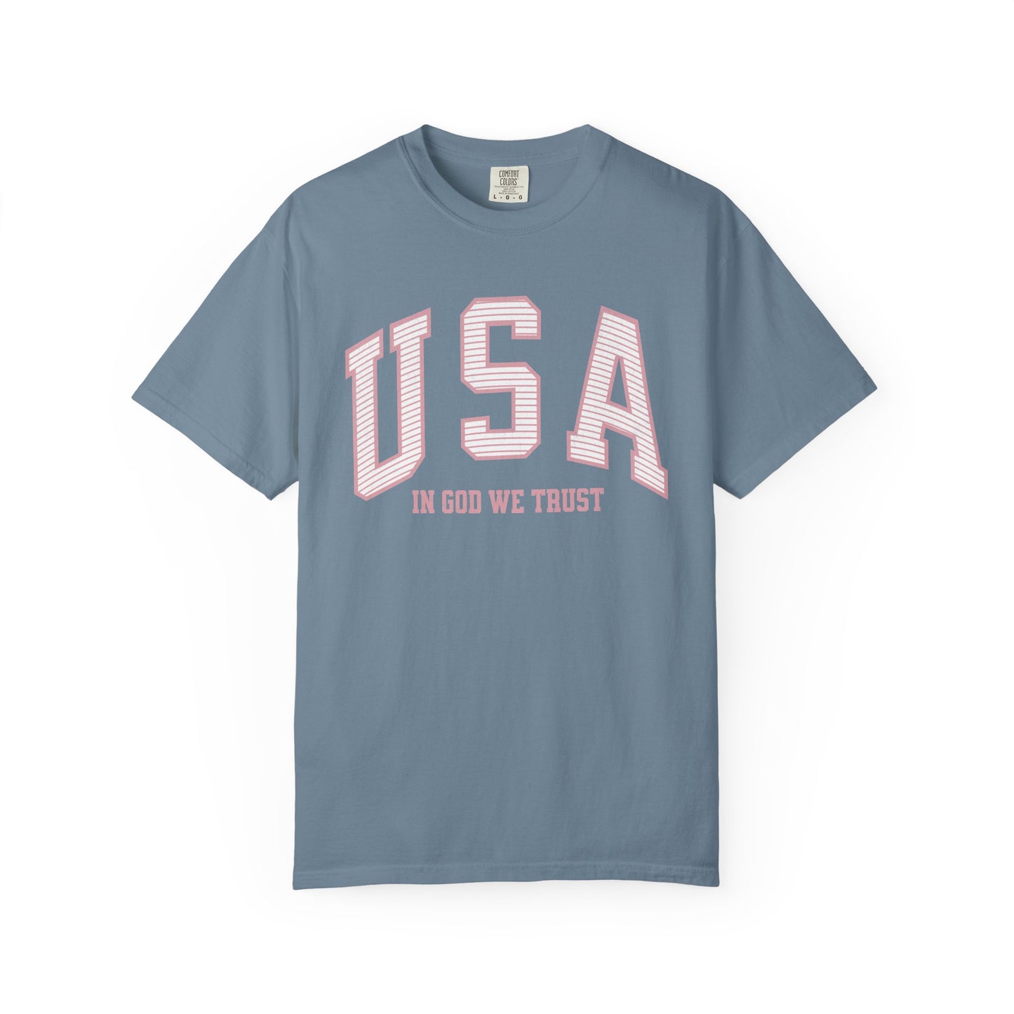 USA - In God We Trust - Distressed Stripe T-Shirt