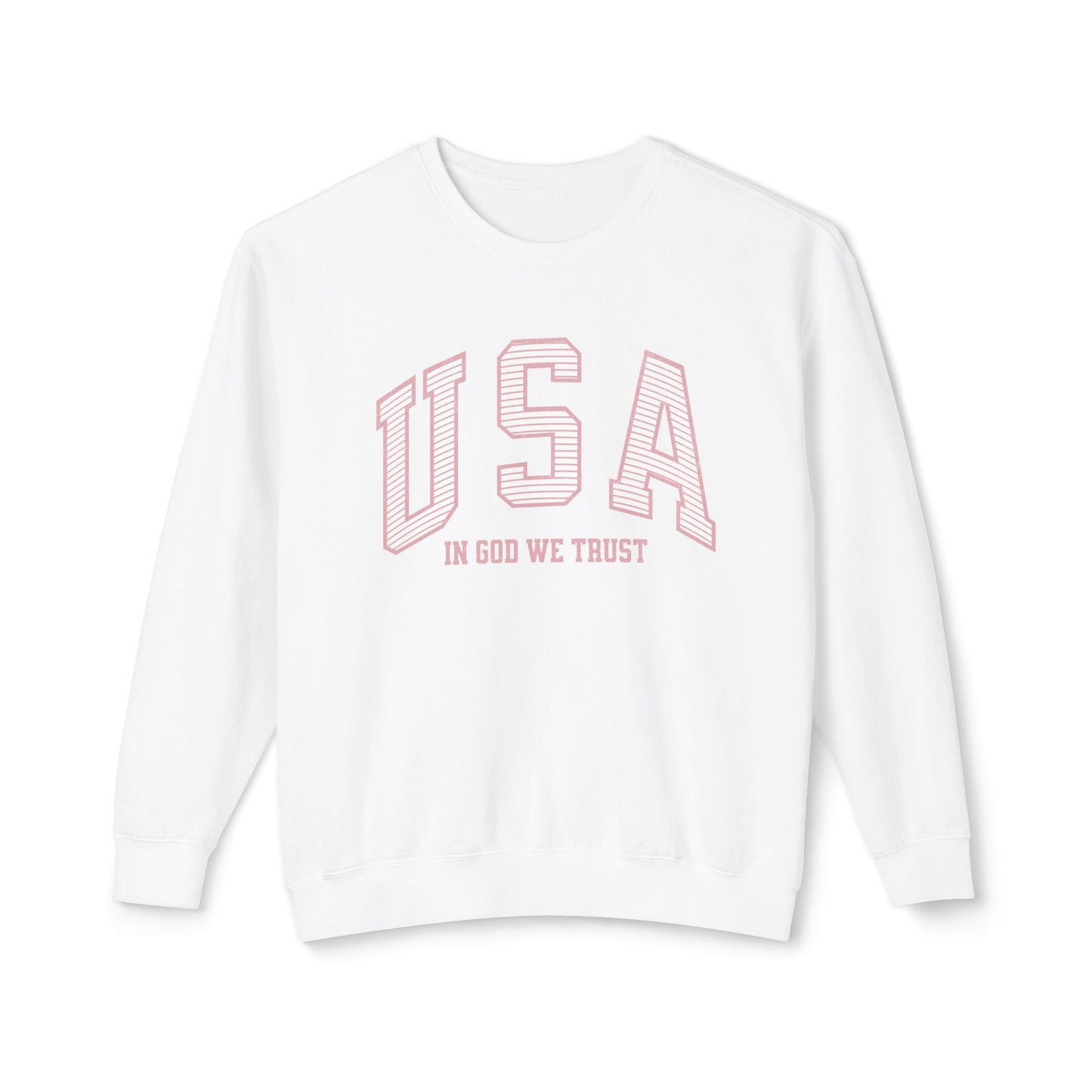 USA Striped In God We Trust Lightweight Sweatshirt