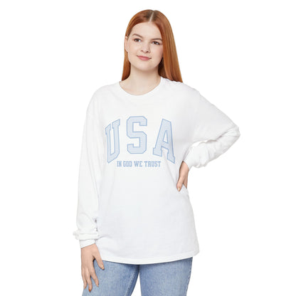 USA Striped In God We Trust Long Sleeve T-Shirt
