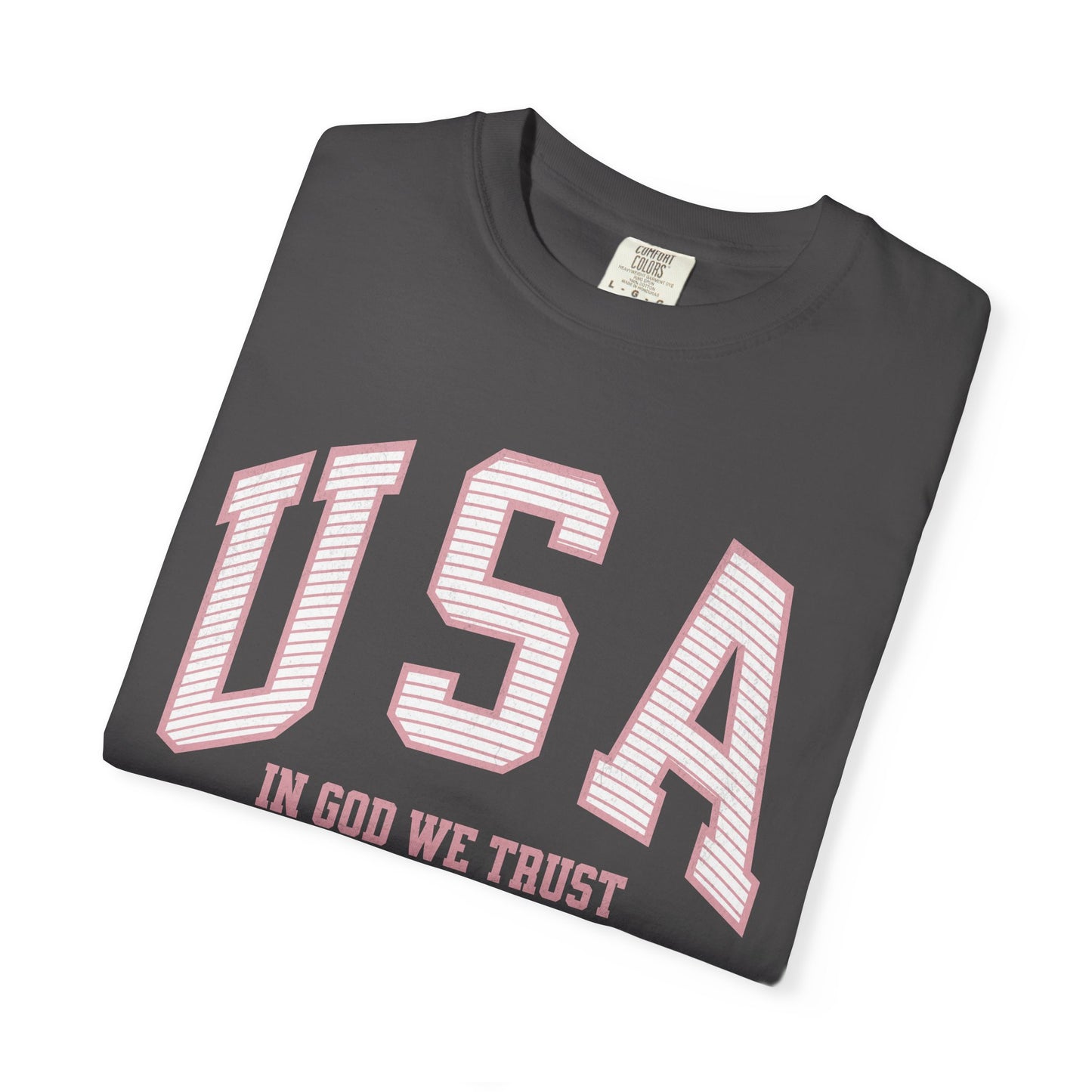USA - In God We Trust - Distressed Stripe T-Shirt