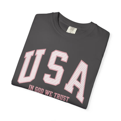 USA - In God We Trust - Distressed Stripe T-Shirt