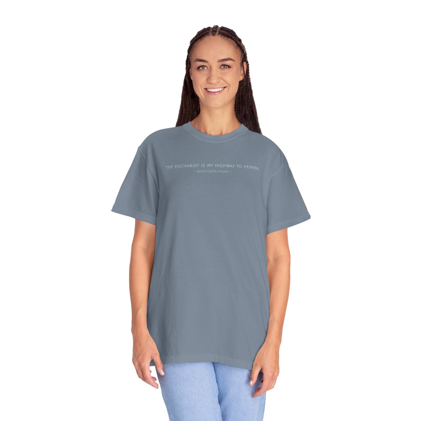 Saint Carlo Acutis - Eucharist Highway to Heaven - Graphic T-Shirt