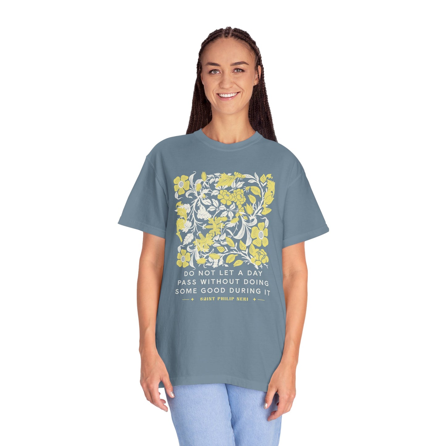 Saint Philip Neri Floral Graphic T-Shirt