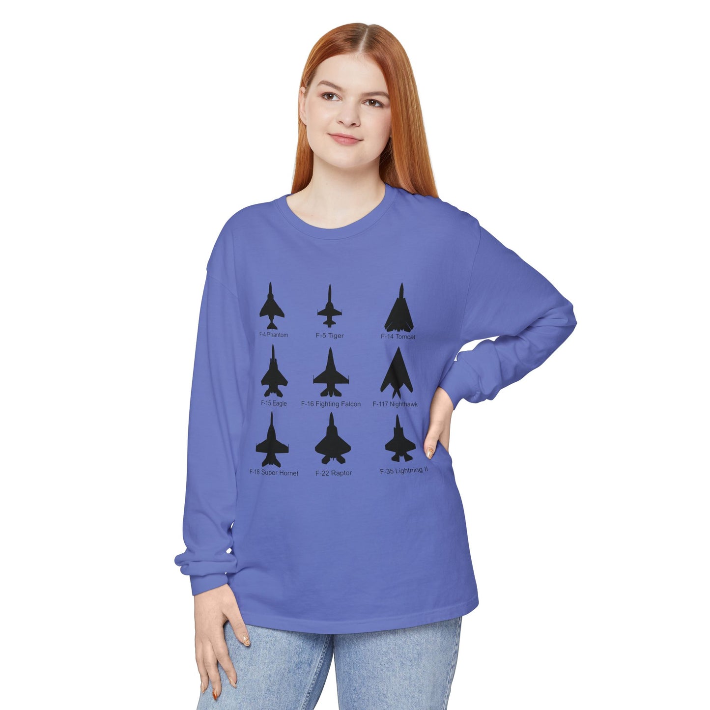 United States Fighter Jets Graphic Long Sleeve Tee