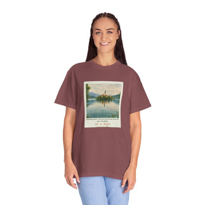 Lake Bled Watercolor Graphic with Saint Mother Teresa Quote T-Shirt