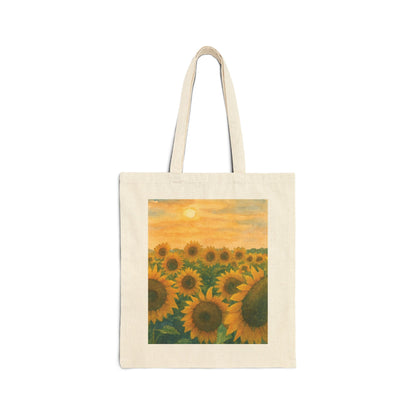Sunflower Field at Sunset Watercolor Tote