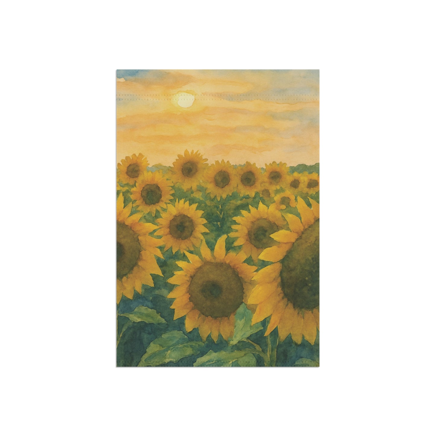 Sunflower Field at Sunset Outdoor Garden Flag