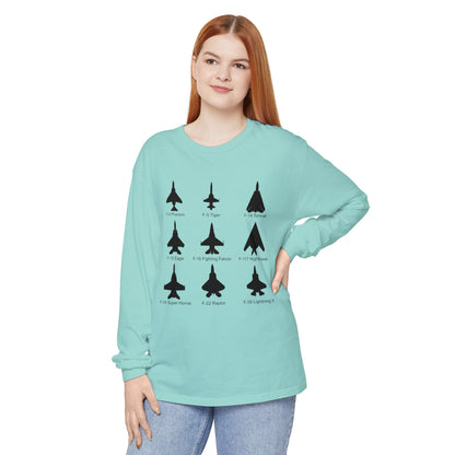 United States Fighter Jets Graphic Long Sleeve Tee
