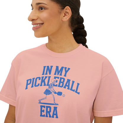 Pickleball Era Skeleton Women's Boxy Crop Tee
