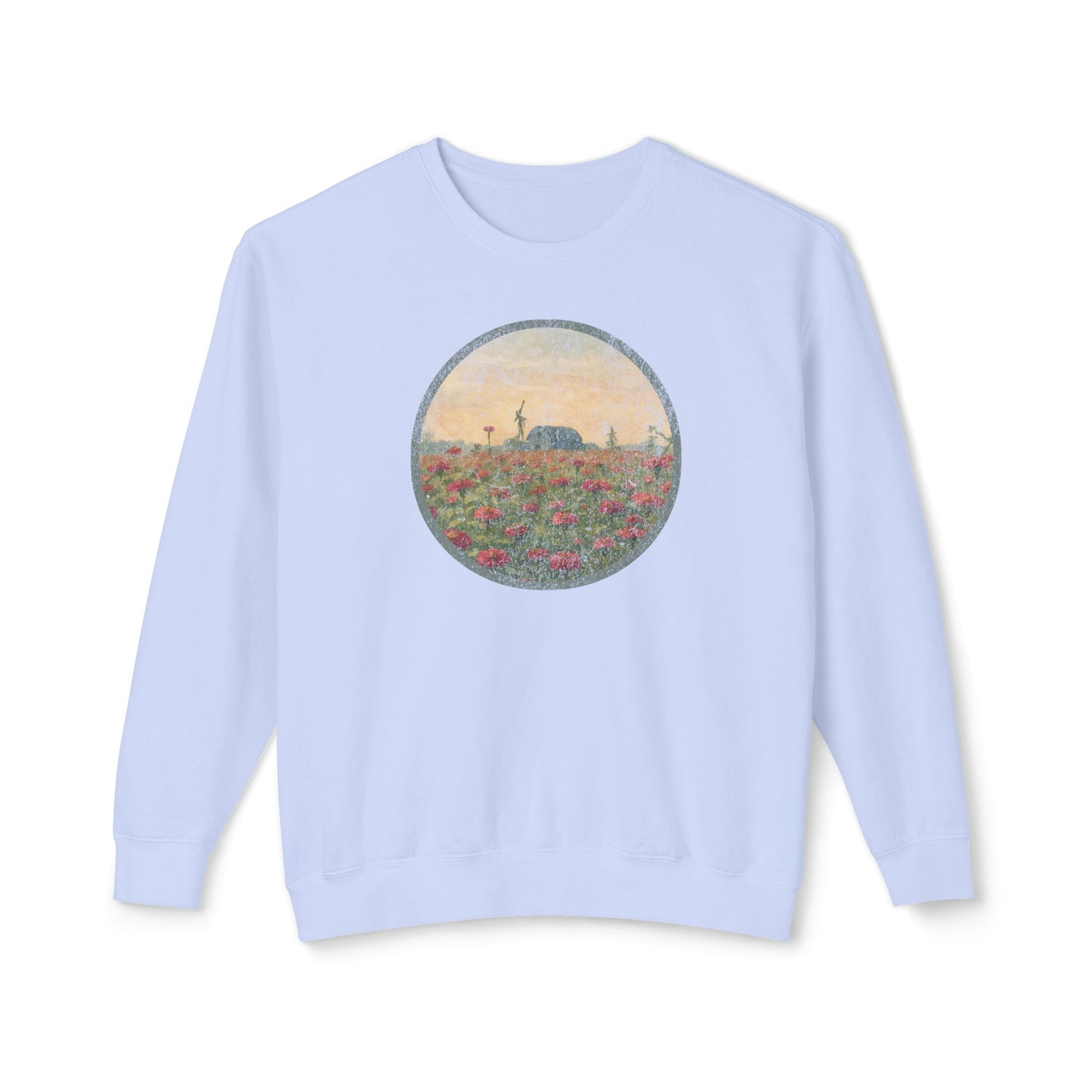 Field of Zinnias Graphic Lightweight Sweatshirt